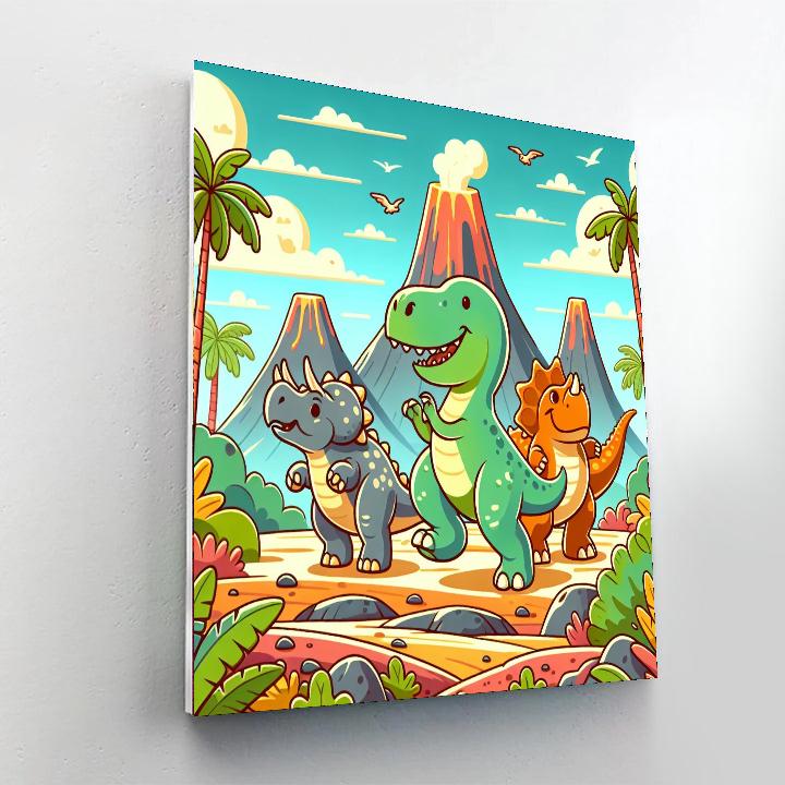 Whimsical Dino Land Paint By Numbers
