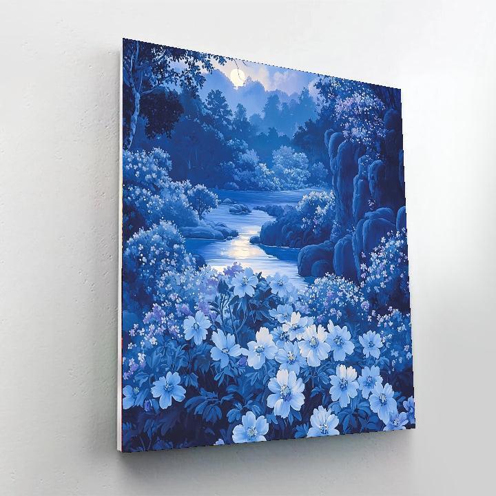 Utagawa Hiroshige Inspired Enchanted Evening Blossoms  Number Painting