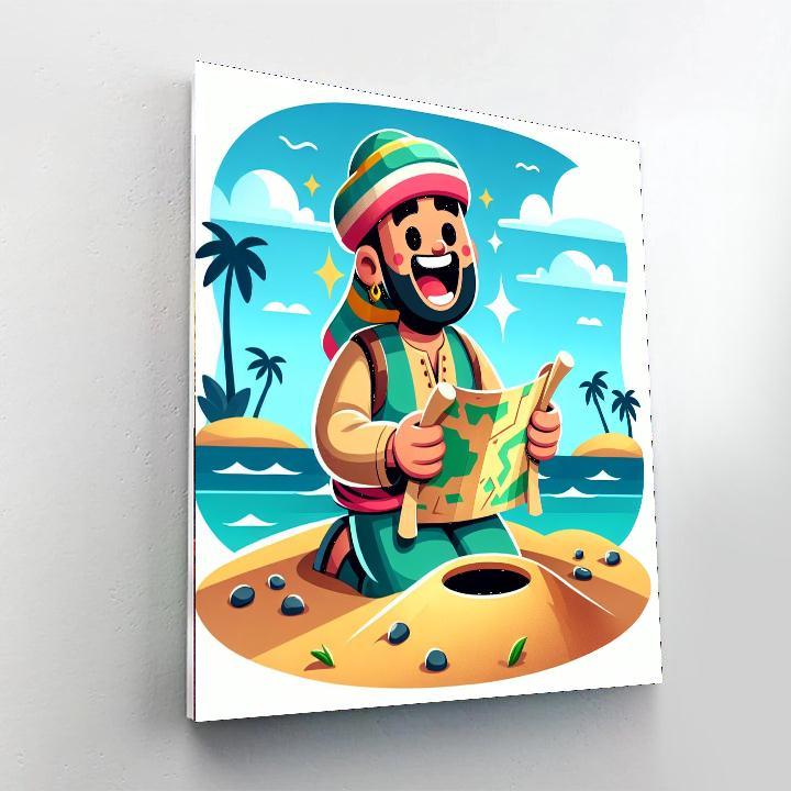 Excited Treasure Hunter DIY Paint By Numbers