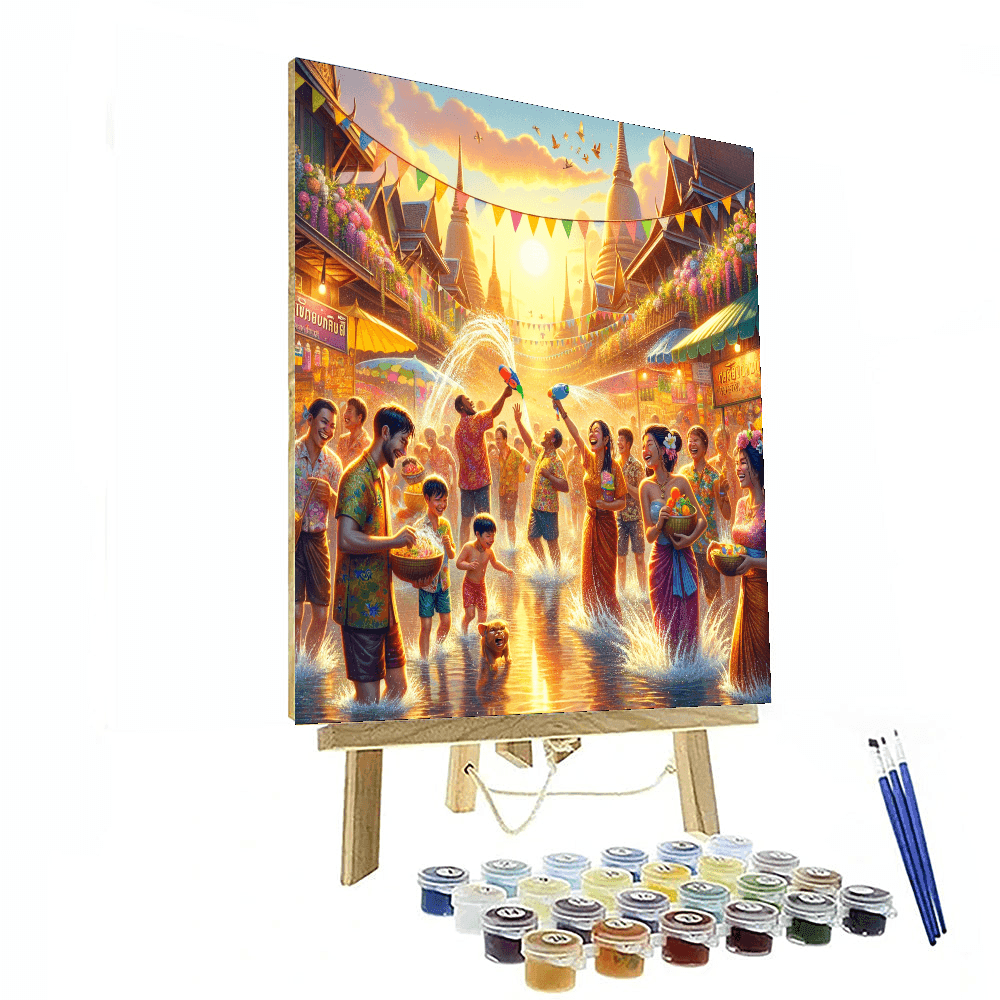 Songkran Water Festival - Thailand Paint By Number