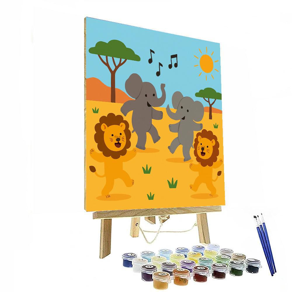 Safari Animal Dance Party Paint By Number