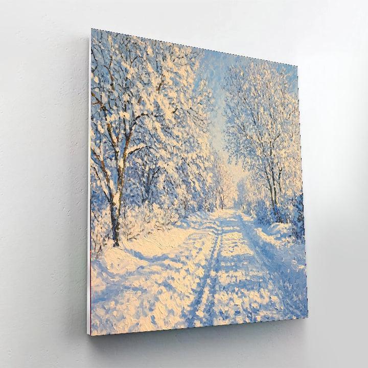 Claude Monet Inspired Winter Retreat  Number Painting