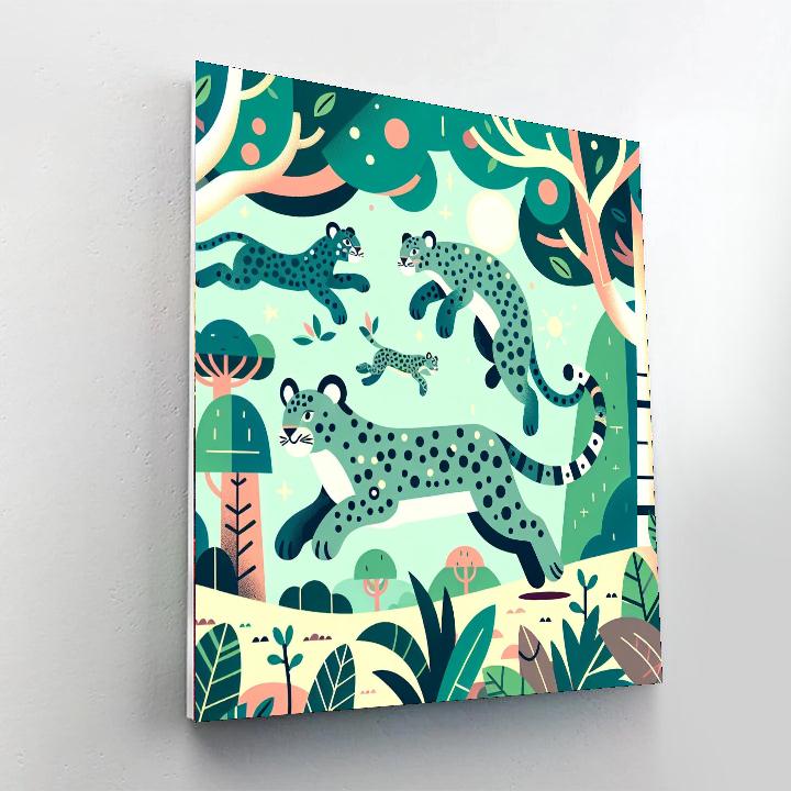 Leaping Leopards Numbered Painting Kits