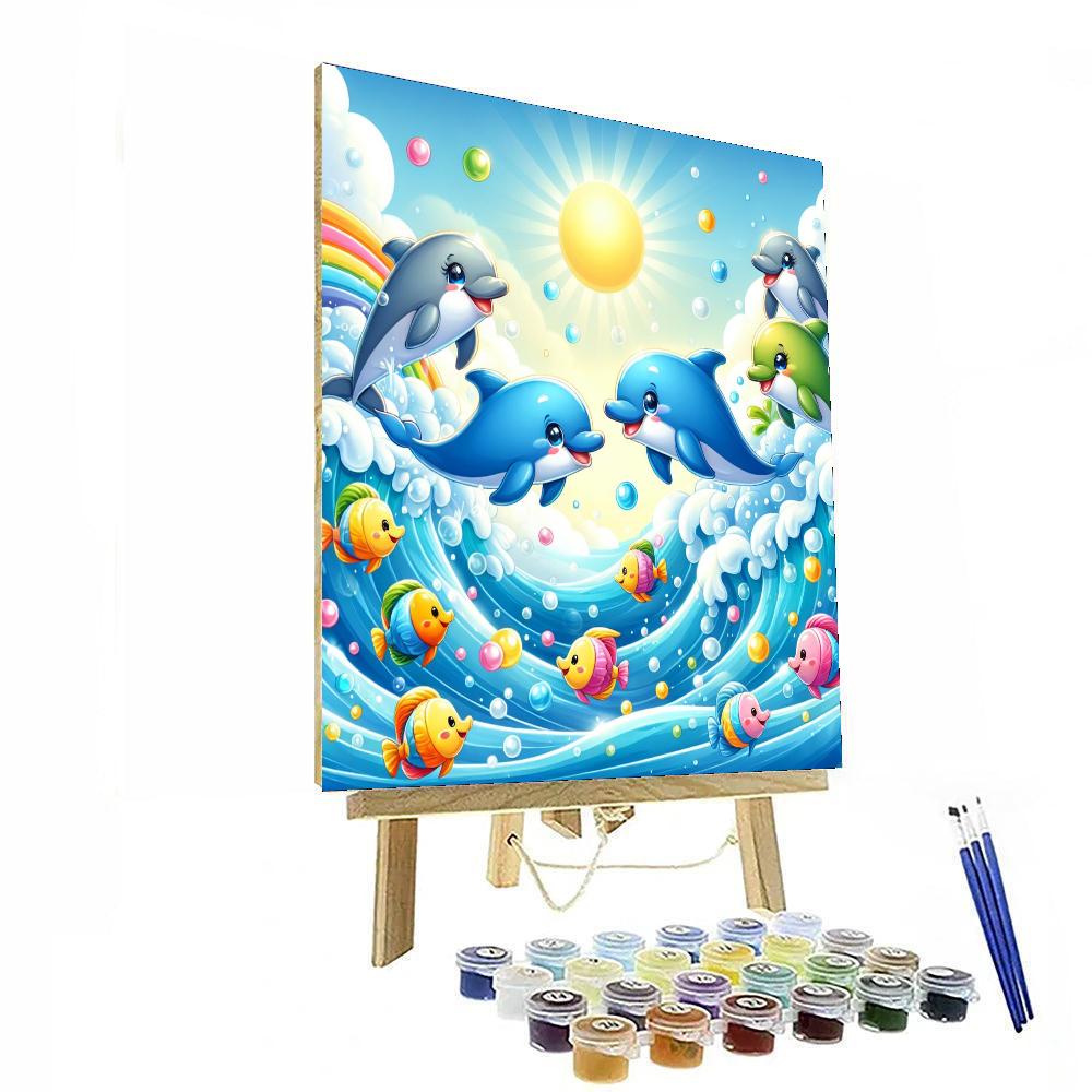 Delightful Dolphin Dance Paint By Number