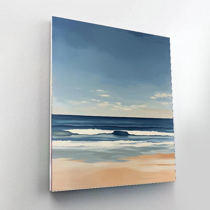 Agnes Martin Inspired Serene Ocean Horizons  Paint By Numbers