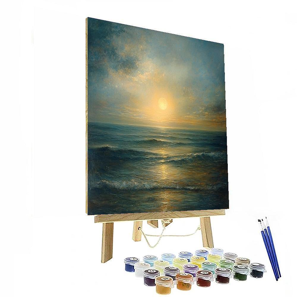 J.M.W. Turner Inspired Lunar Tidal Elegance  Painting By Numbers Kit