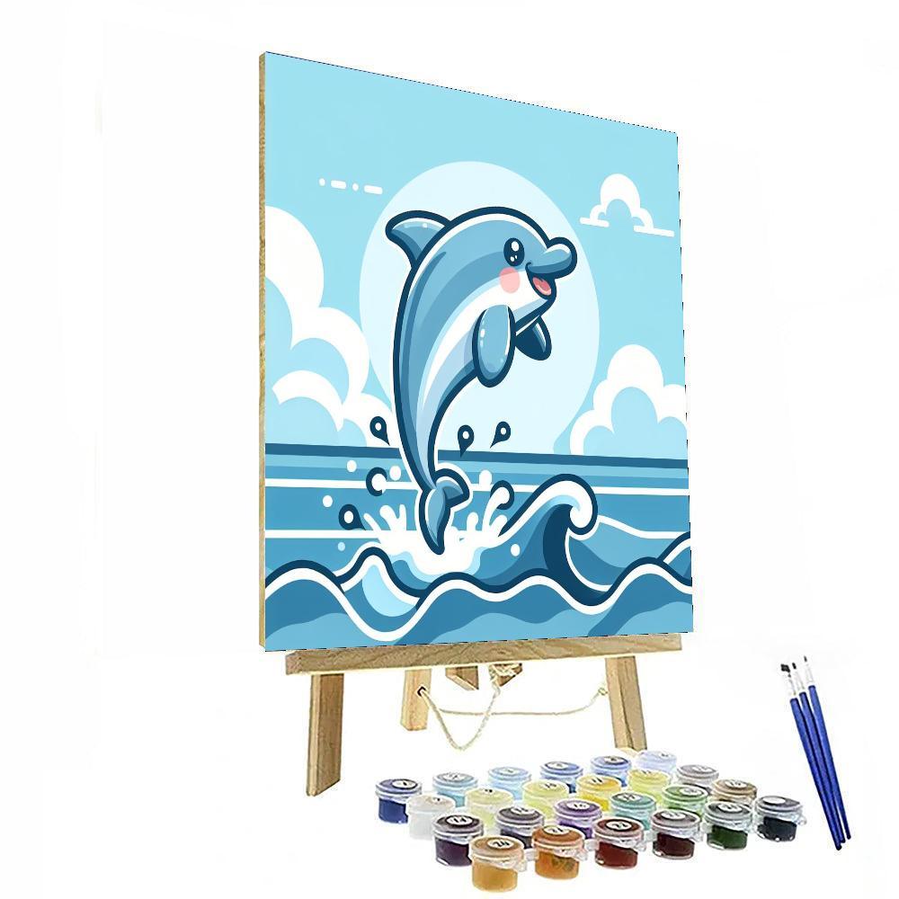 Playful Dolphin Delight Numbered Painting Kits