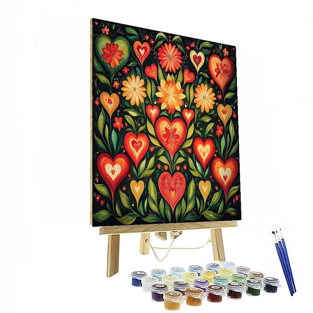 Frida Kahlo Inspired Floral Heartbeats  Paint By Color