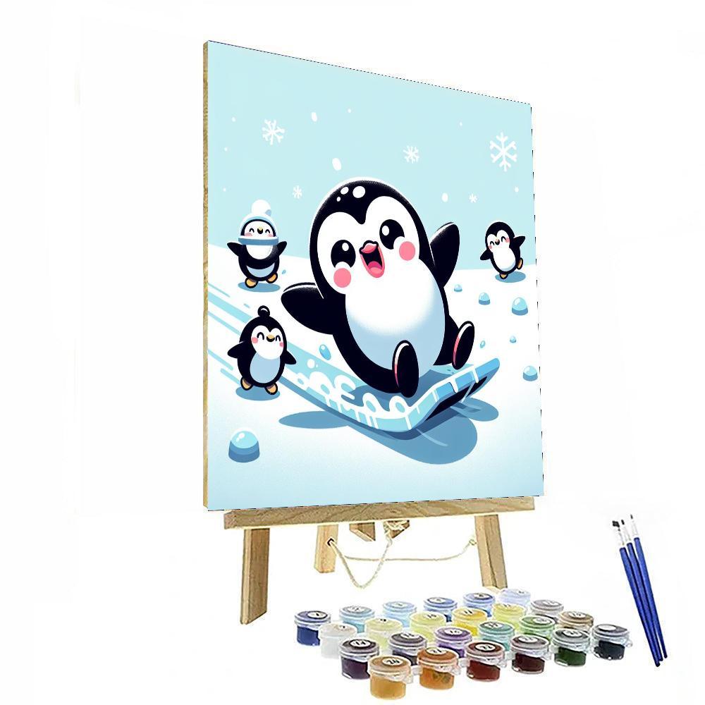 Joyful Penguin Adventure Numbered Painting Kits