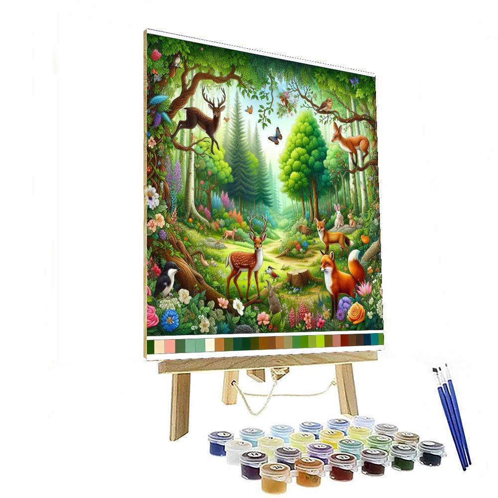 Forest Creatures Delight Painting Number Kit