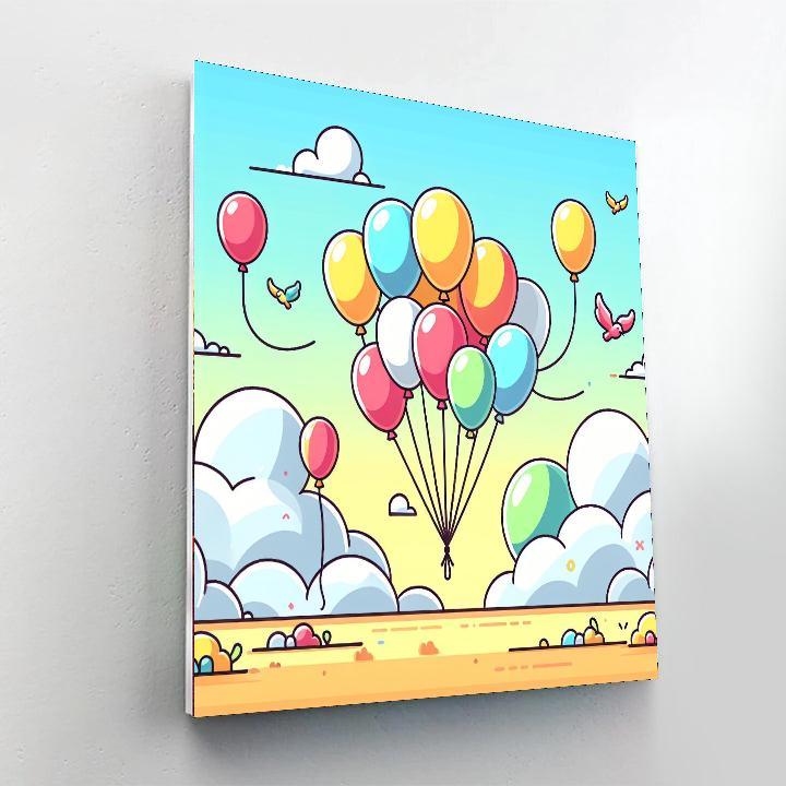 Colorful Balloons DIY Paint By Numbers