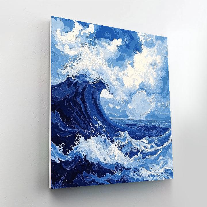 Katsushika Hokusai Inspired Ethereal Seascape  Paint By Number