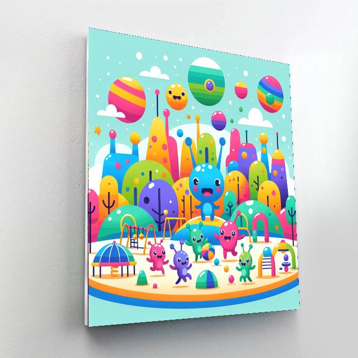 Playful Space Creatures Painting Number Kit