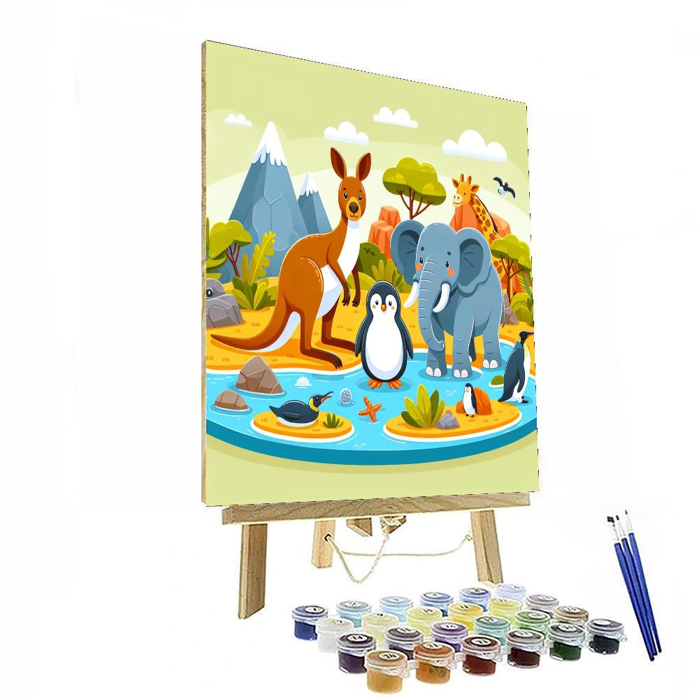 Amazing Animals Around The World Number Painting