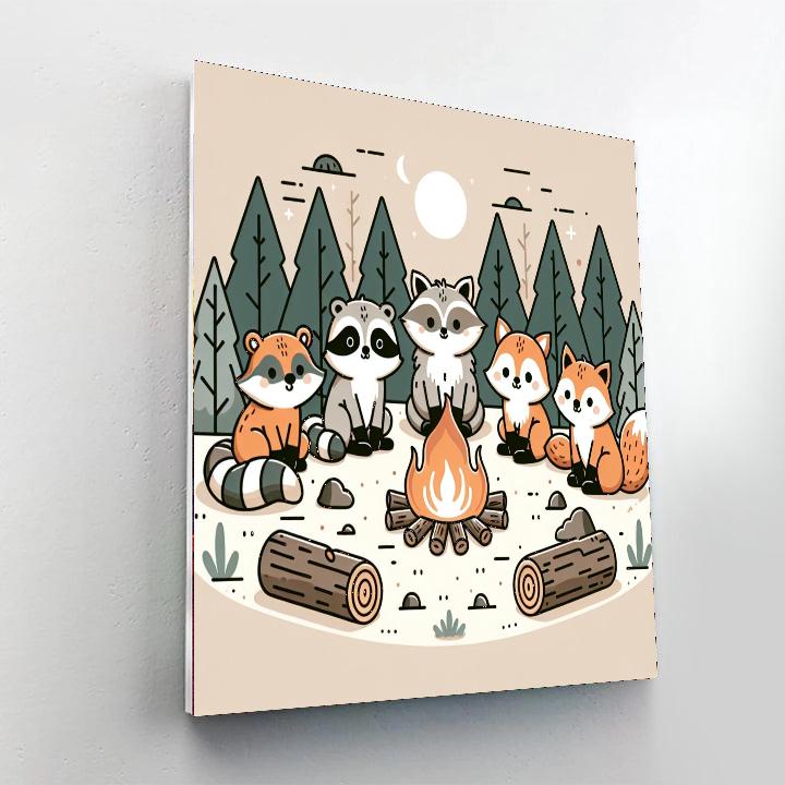 Cuddly Critters Campfire Painting By Numbers Kit
