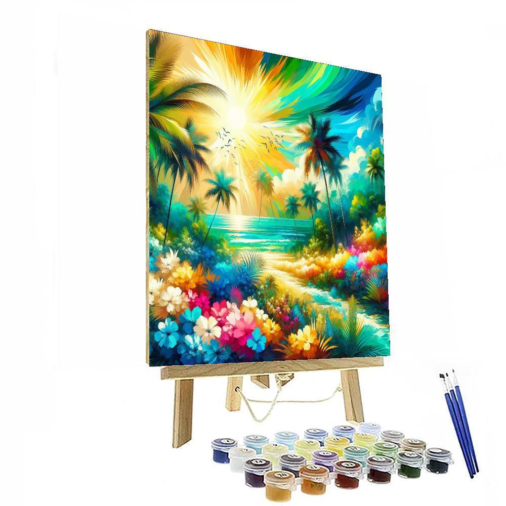 Lush Green Tropical Paradise Numbered Painting Kits