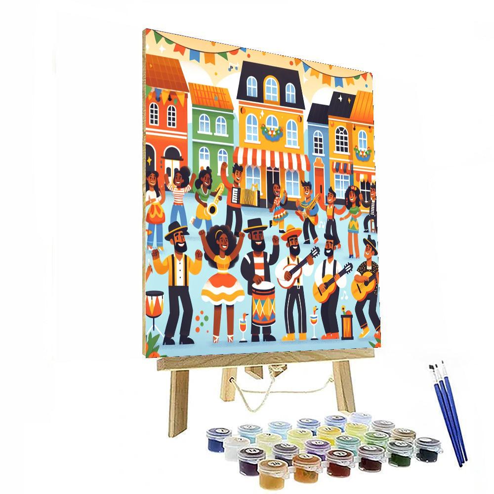 Festive Town Celebration Paint By Numbers Art