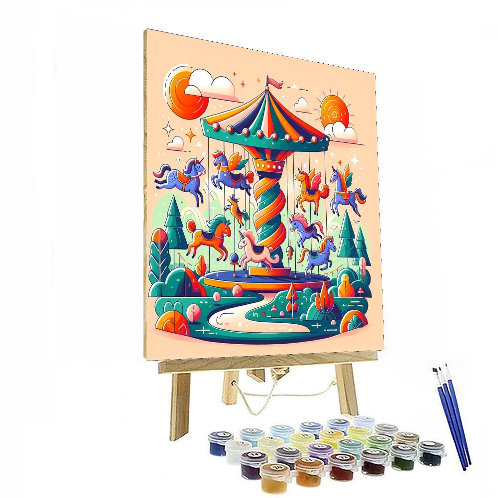 Fairytale Carousel Ride Painting Number Kit