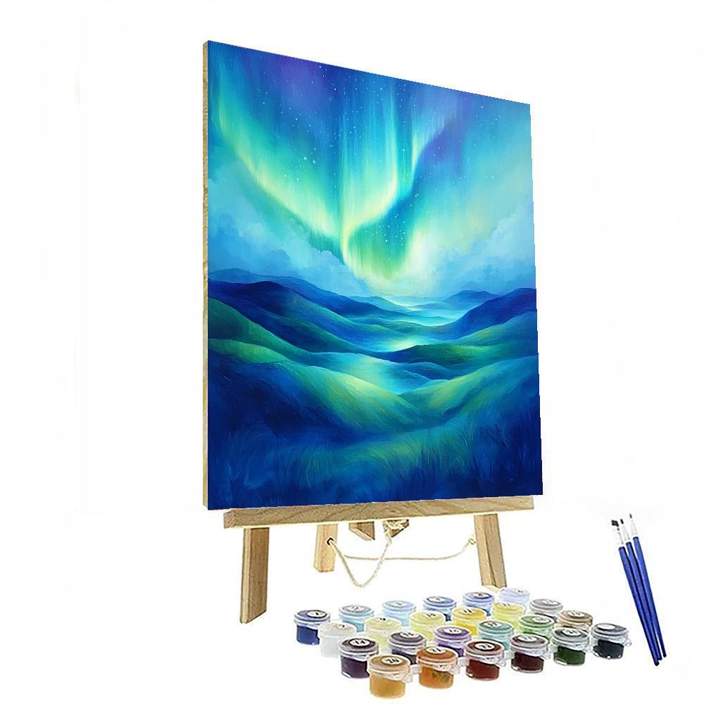 Yves Tanguy Inspired Aurora Borealis Glow  Paint By Number