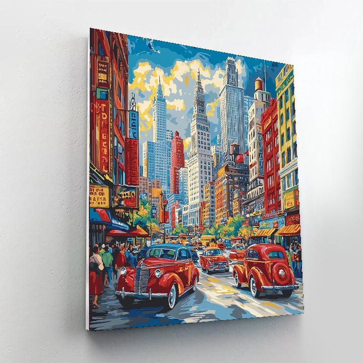 Edward Hopper Inspired Retro Metro  DIY Paint By Numbers