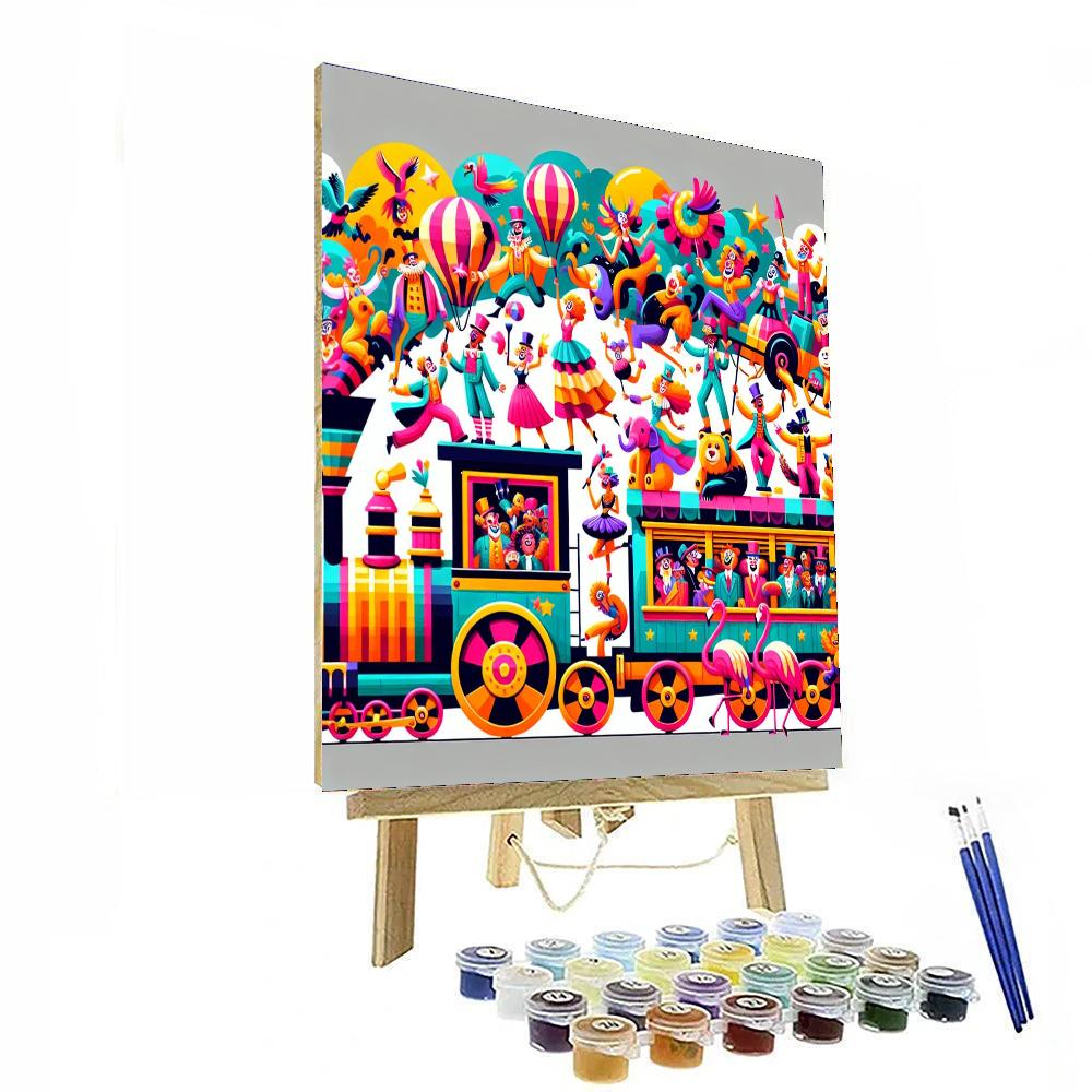Circus Train Journey Number Painting