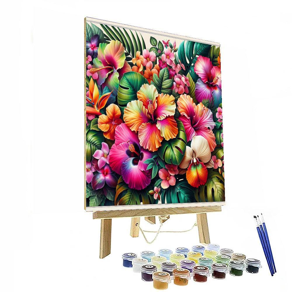 Colorful Tropical Flora Painting By Numbers Kit