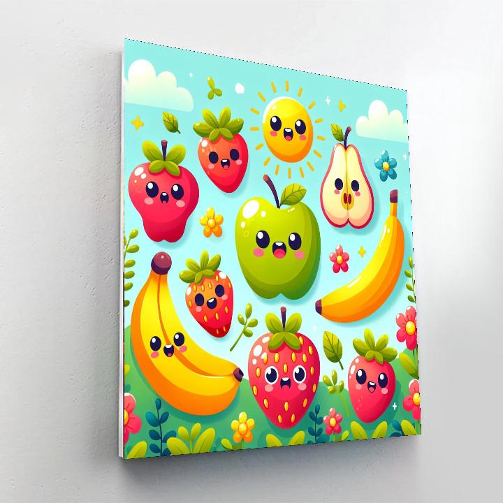 Adventures With Funny Fruits Paint By Numbers Art