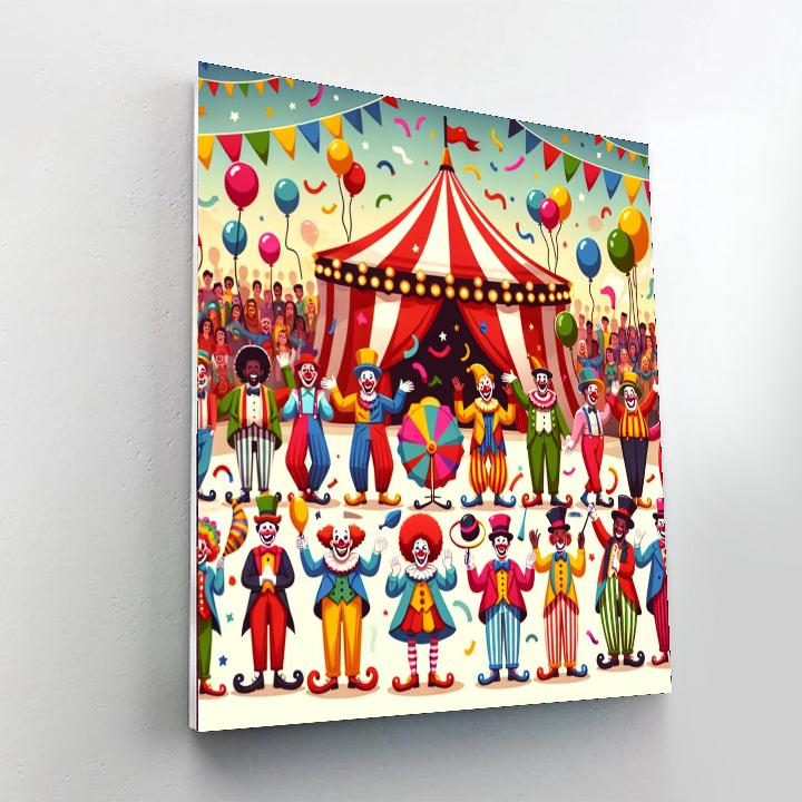 Cheerful Clown Circus Painting Number Kit