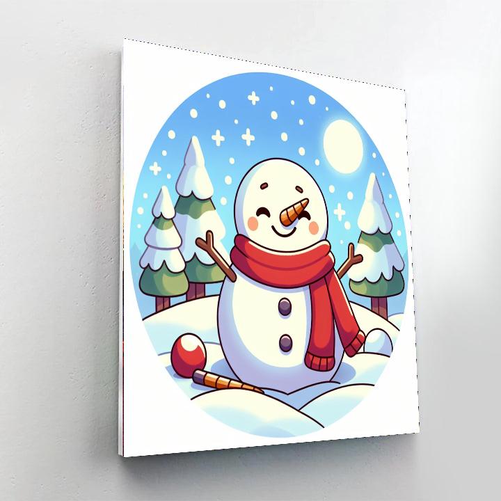 Frosty Snow Adventure Paint By Numbers Art