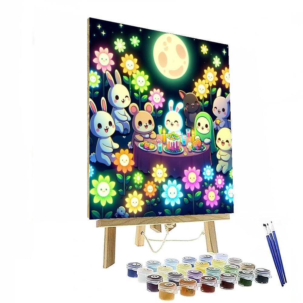Moonlit Garden Party Number Painting