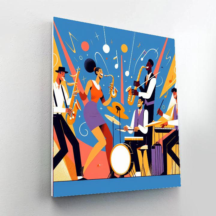 Lively Jazz Band Jamboree Painting By Numbers Kit