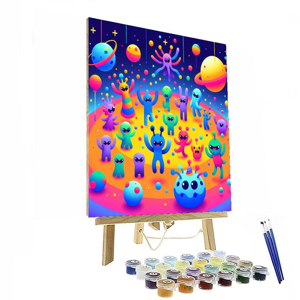 Galactic Alien Party Number Painting