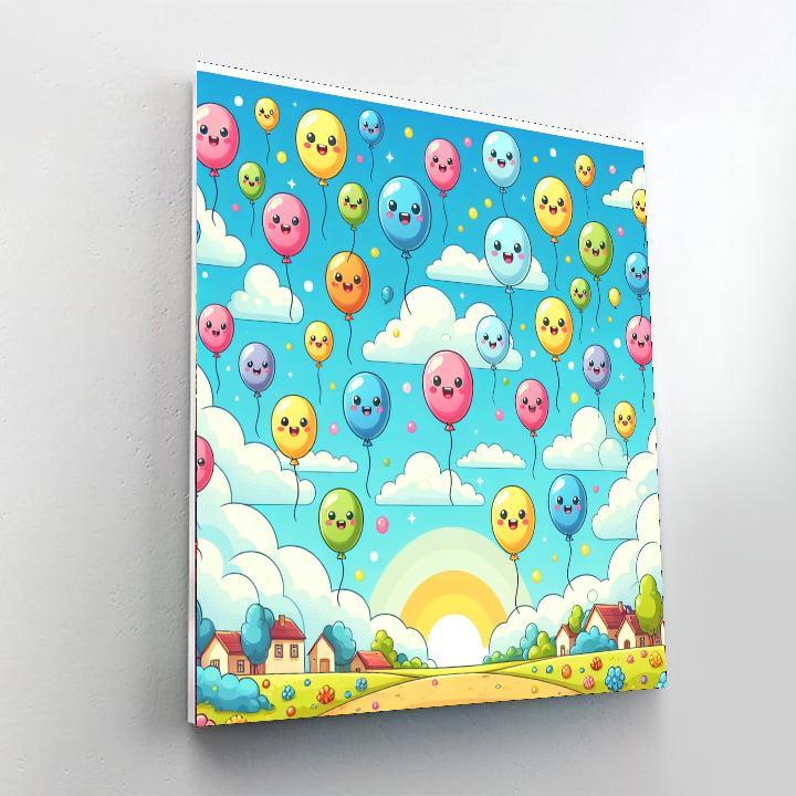 Bouncy Balloons In The Sky Painting By Numbers Kit
