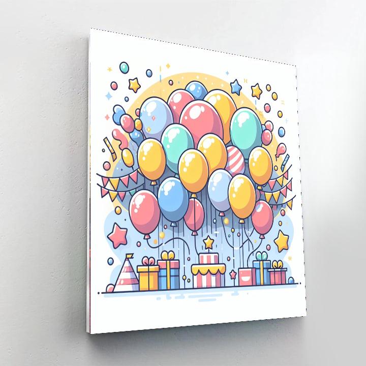 Bouncy Balloon Bash Number Painting