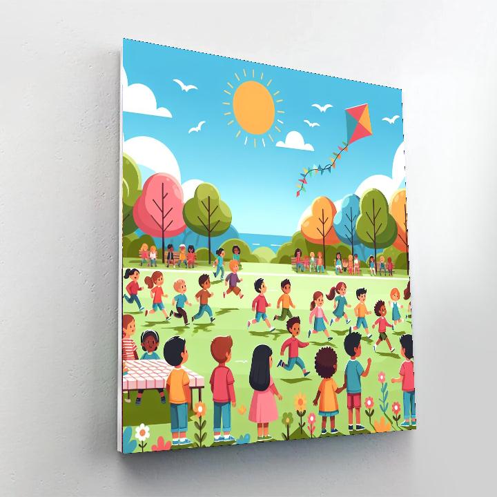 Cheerful Park Day Painting By Numbers Kit