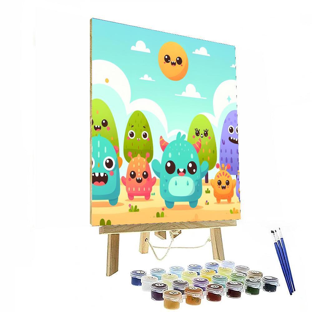 Cute Little Monsters Painting By Numbers Kit