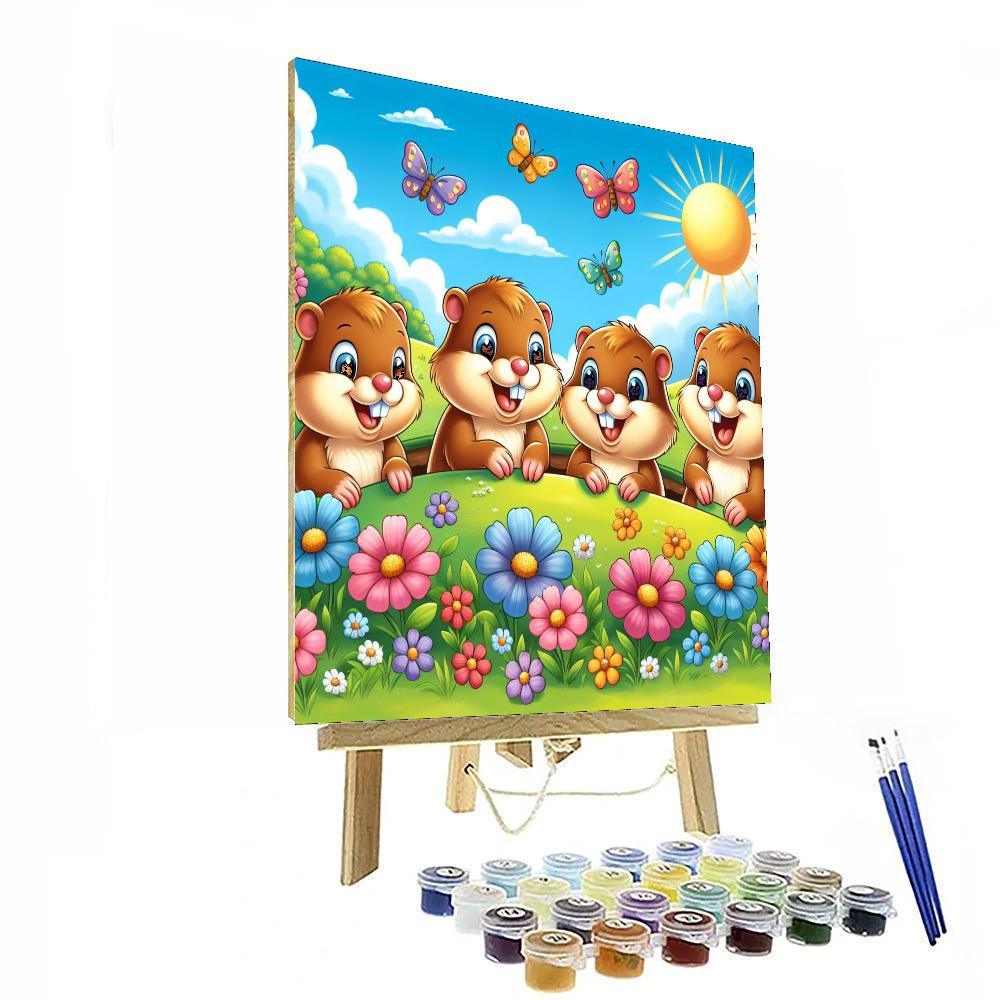 Giggling Gophers Paint By Numbers Art