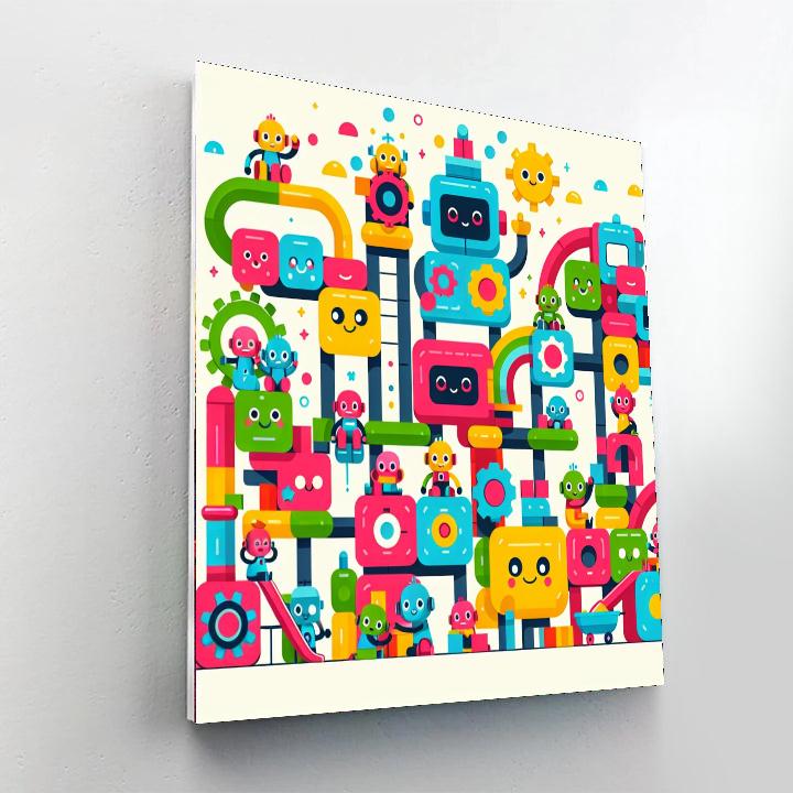 Robot Builders' Playground Painting By Numbers Kit