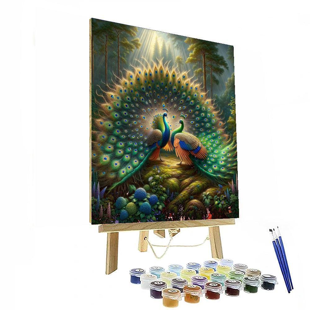 Regal Peacocks Dance Painting By Numbers Kit