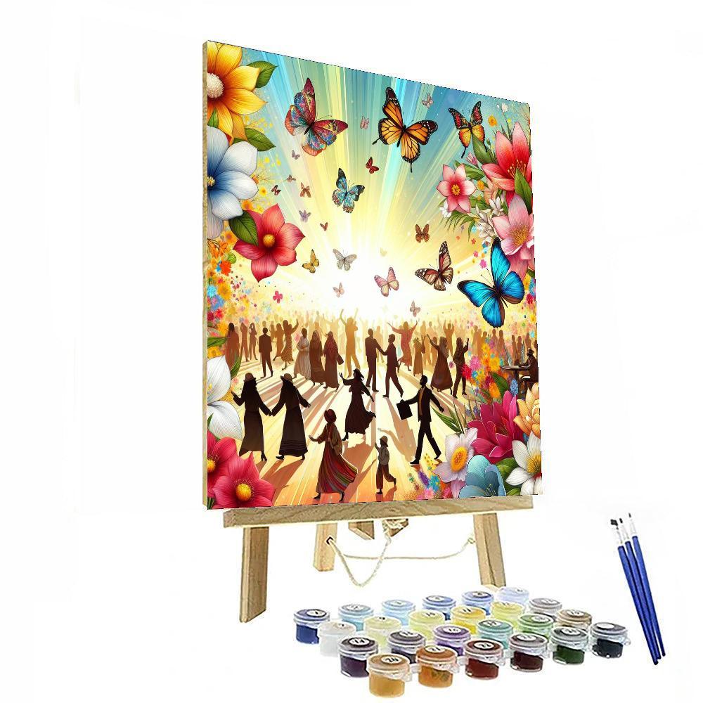 Joyful Spring Blossom Festival Painting By Numbers Kit