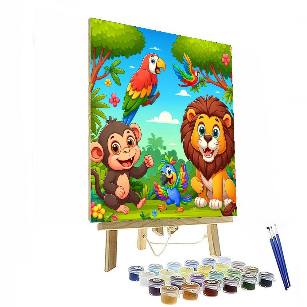 Happy Jungle Animals Numbered Painting Kits
