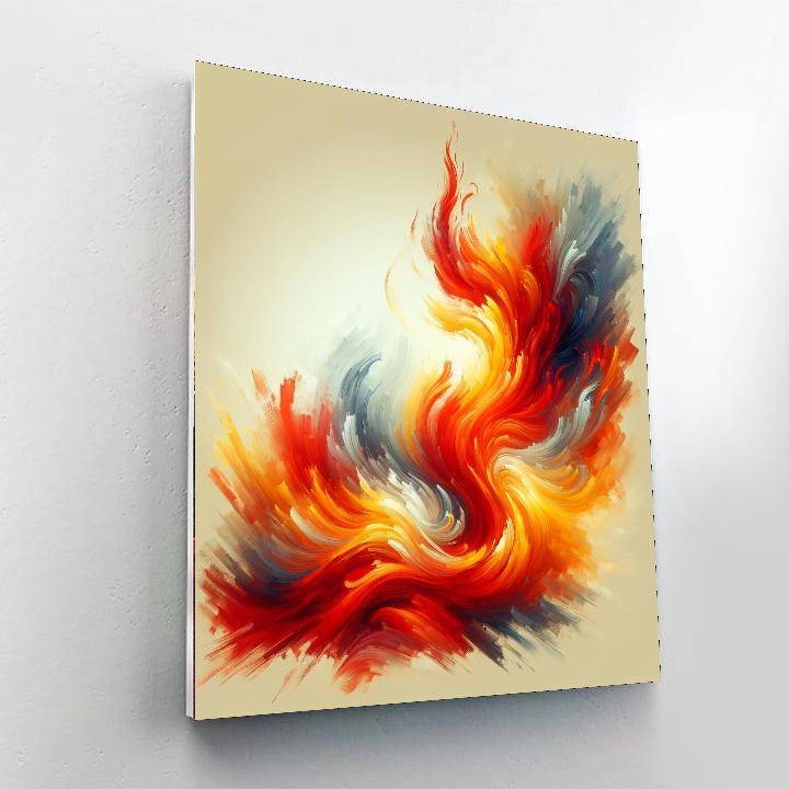 Dancing Flames Abstract Number Painting