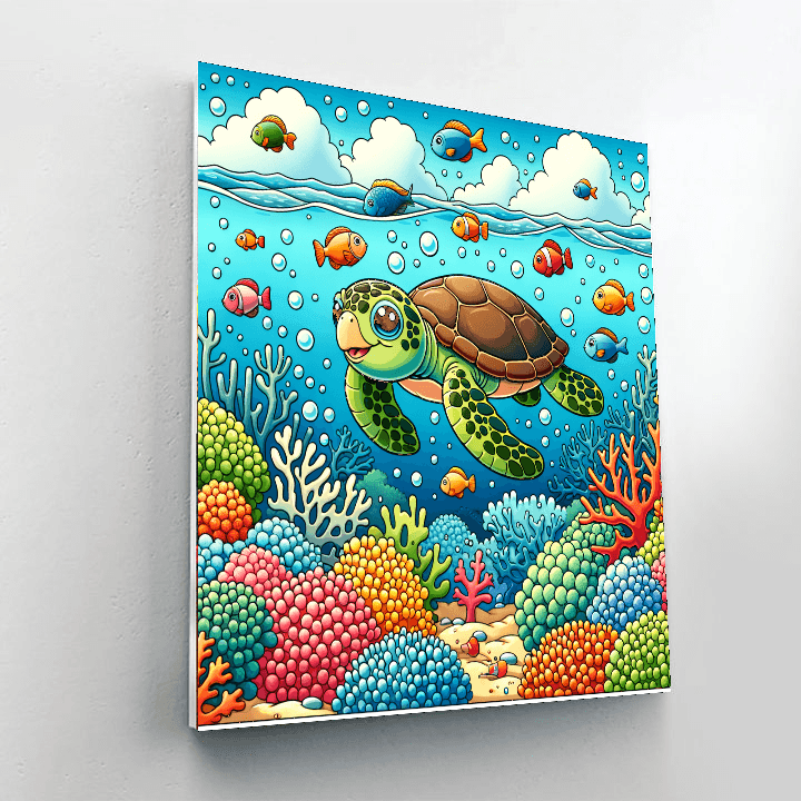Charming Sea Turtles Painting By Numbers Kit