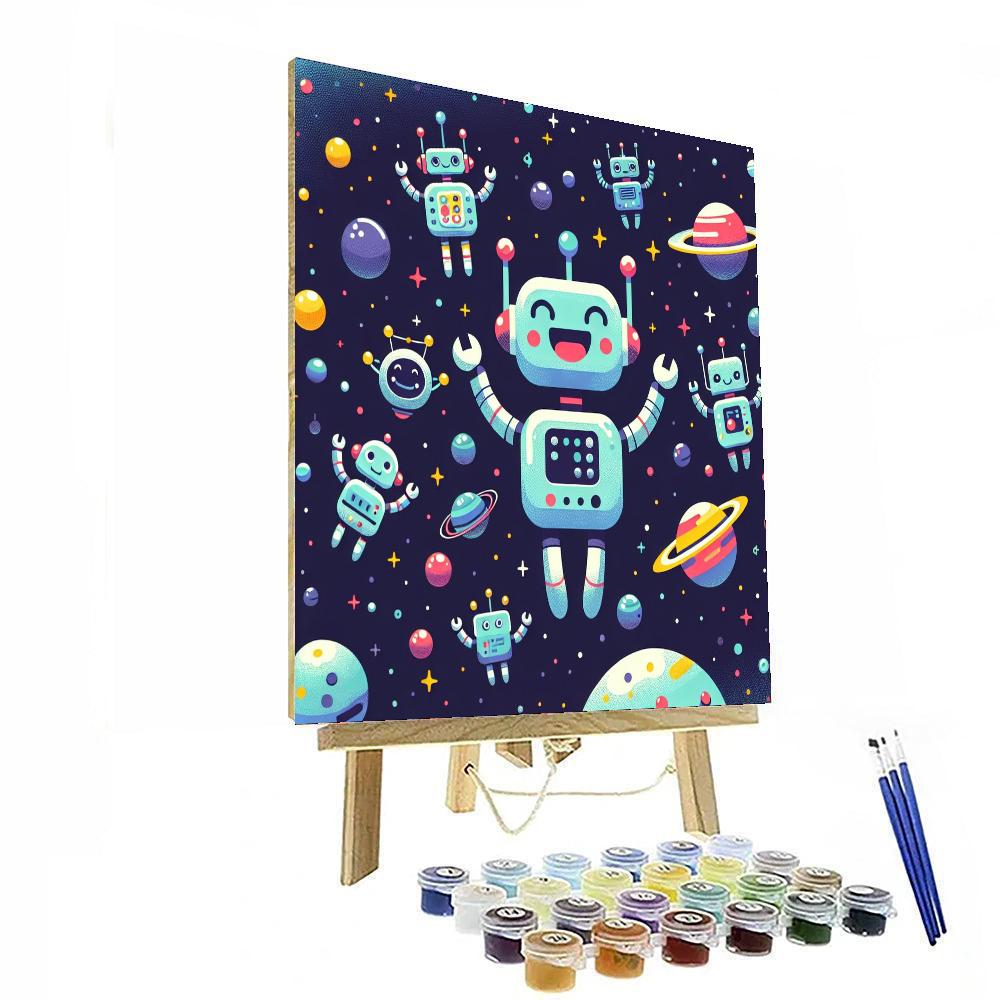 Outer Space Robots Paint By Numbers