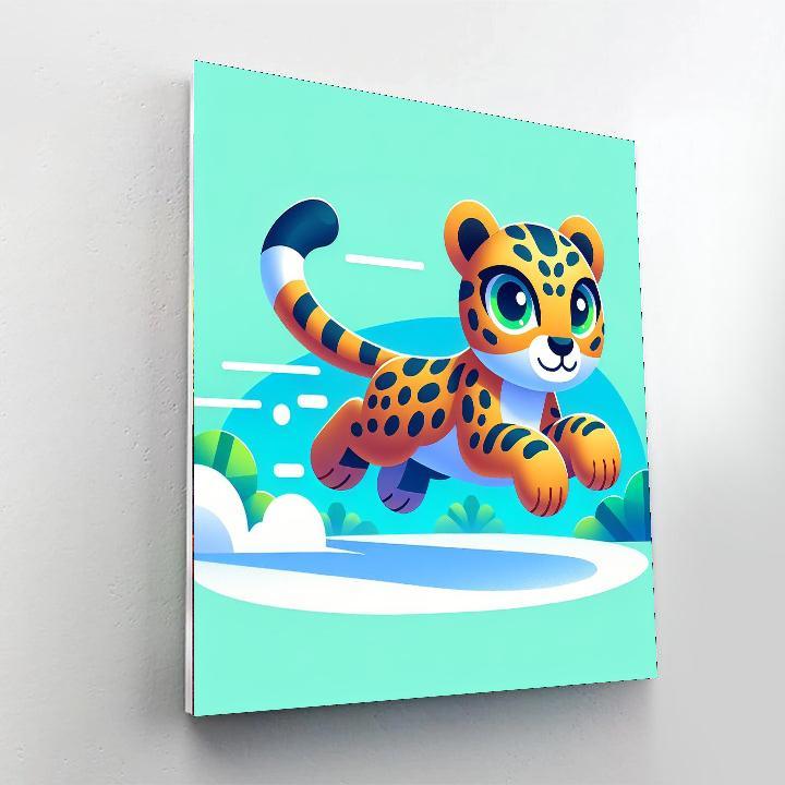 Leaping Leopard Painting By Numbers Kit