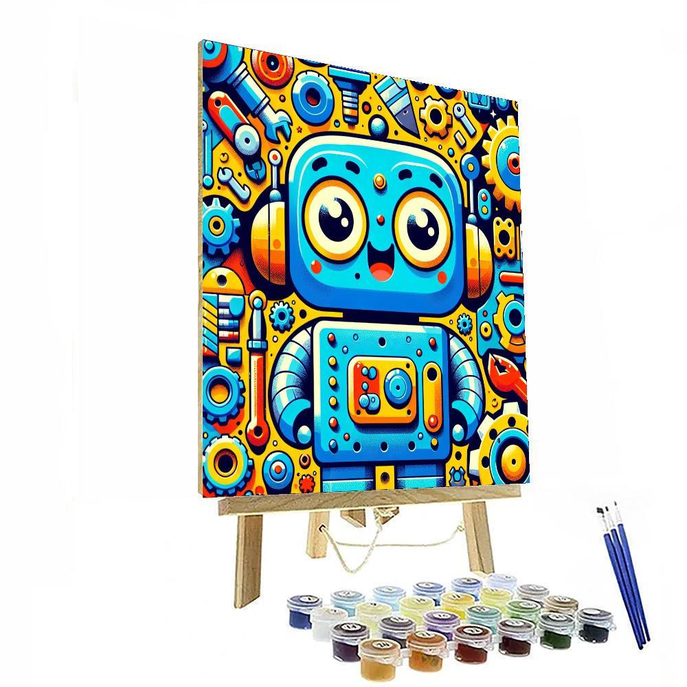 Cheerful Little Robot DIY Paint By Numbers