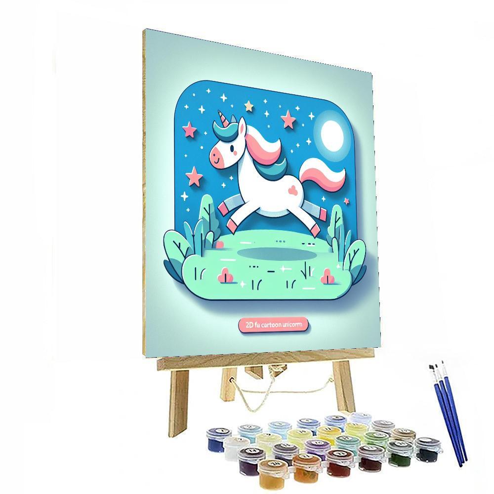 Galloping Unicorn Magic Number Painting