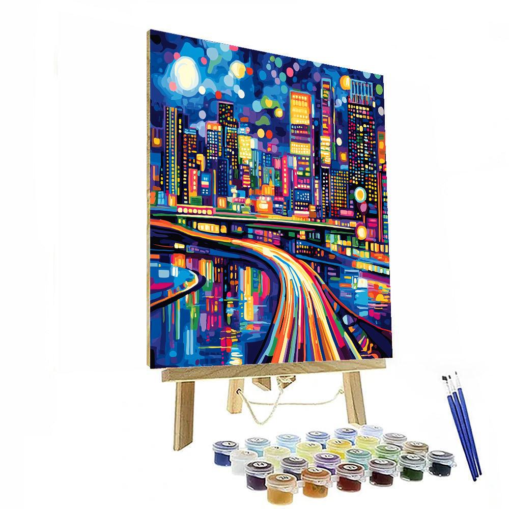 Roy Lichtenstein Inspired Electric City  Paint By Number