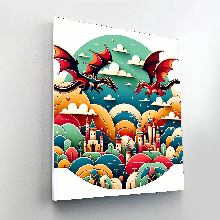 Mythical Dragon Realms Painting Number Kit