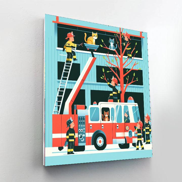 Friendly Firefighter Day DIY Paint By Numbers